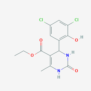 molecular formula C14H14Cl2N2O4 B4015286 Ethyl 4-(3,5-dichloro-2-hydroxyphenyl)-6-methyl-2-oxo-1,2,3,4-tetrahydropyrimidine-5-carboxylate 