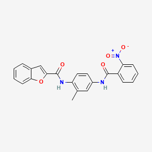 molecular formula C23H17N3O5 B4015301 N-(2-methyl-4-{[(2-nitrophenyl)carbonyl]amino}phenyl)-1-benzofuran-2-carboxamide 