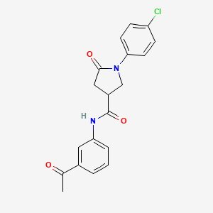 molecular formula C19H17ClN2O3 B4015318 N-(3-acetylphenyl)-1-(4-chlorophenyl)-5-oxopyrrolidine-3-carboxamide 