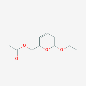 molecular formula C10H16O4 B040154 (2-Ethoxy-3,6-dihydro-2H-pyran-6-yl)methyl acetate CAS No. 115182-09-7