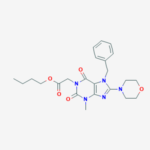molecular formula C23H29N5O5 B401546 butyl (7-benzyl-3-methyl-8-morpholin-4-yl-2,6-dioxo-2,3,6,7-tetrahydro-1H-purin-1-yl)acetate 