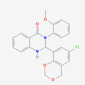 molecular formula C23H19ClN2O4 B4015570 2-(6-chloro-4H-1,3-benzodioxin-8-yl)-3-(2-methoxyphenyl)-2,3-dihydroquinazolin-4(1H)-one 