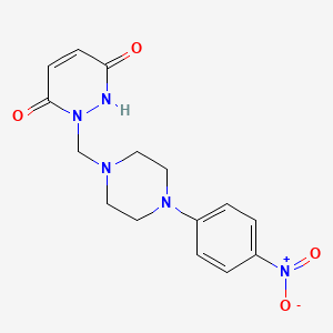 molecular formula C15H17N5O4 B4015595 6-HYDROXY-2-{[4-(4-NITROPHENYL)PIPERAZIN-1-YL]METHYL}-2,3-DIHYDROPYRIDAZIN-3-ONE 