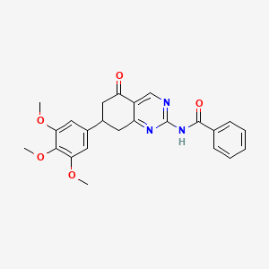 molecular formula C24H23N3O5 B4015613 N-[5-oxo-7-(3,4,5-trimethoxyphenyl)-5,6,7,8-tetrahydroquinazolin-2-yl]benzamide 
