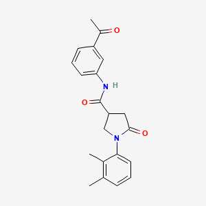 molecular formula C21H22N2O3 B4015675 N-(3-acetylphenyl)-1-(2,3-dimethylphenyl)-5-oxopyrrolidine-3-carboxamide 