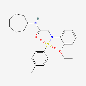 molecular formula C24H32N2O4S B4015747 N-cycloheptyl-N~2~-(2-ethoxyphenyl)-N~2~-[(4-methylphenyl)sulfonyl]glycinamide 