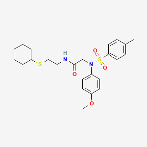 molecular formula C24H32N2O4S2 B4015804 N-(2-cyclohexylsulfanylethyl)-2-(4-methoxy-N-(4-methylphenyl)sulfonylanilino)acetamide 