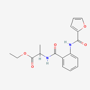 molecular formula C17H18N2O5 B4015833 Ethyl 2-[[2-(furan-2-carbonylamino)benzoyl]amino]propanoate 