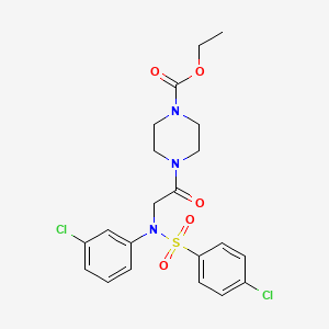 molecular formula C21H23Cl2N3O5S B4015839 ethyl 4-{N-(3-chlorophenyl)-N-[(4-chlorophenyl)sulfonyl]glycyl}piperazine-1-carboxylate 