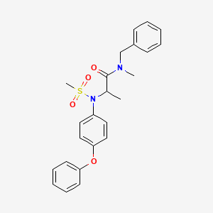 molecular formula C24H26N2O4S B4015959 N-benzyl-N-methyl-N~2~-(methylsulfonyl)-N~2~-(4-phenoxyphenyl)alaninamide 
