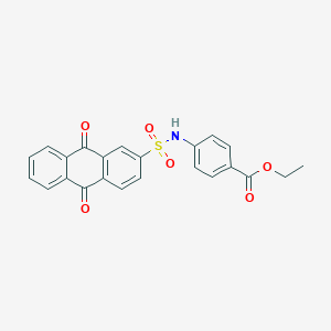 molecular formula C23H17NO6S B401616 ETHYL 4-(9,10-DIOXO-9,10-DIHYDROANTHRACENE-2-SULFONAMIDO)BENZOATE 