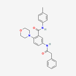molecular formula C26H27N3O3 B4016223 N-(4-methylphenyl)-2-morpholin-4-yl-5-[(2-phenylacetyl)amino]benzamide 