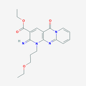 molecular formula C19H22N4O4 B4016303 ethyl 7-(3-ethoxypropyl)-6-imino-2-oxo-1,7,9-triazatricyclo[8.4.0.03,8]tetradeca-3(8),4,9,11,13-pentaene-5-carboxylate CAS No. 510762-90-0