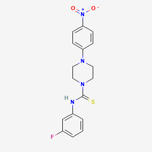 molecular formula C17H17FN4O2S B4016363 N-(3-fluorophenyl)-4-(4-nitrophenyl)piperazine-1-carbothioamide 