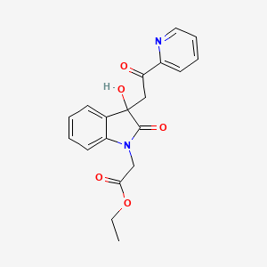 molecular formula C19H18N2O5 B4016371 ethyl {3-hydroxy-2-oxo-3-[2-oxo-2-(pyridin-2-yl)ethyl]-2,3-dihydro-1H-indol-1-yl}acetate 