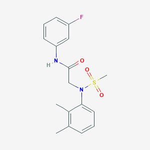 molecular formula C17H19FN2O3S B4016394 N~2~-(2,3-dimethylphenyl)-N-(3-fluorophenyl)-N~2~-(methylsulfonyl)glycinamide 