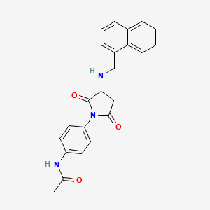 molecular formula C23H21N3O3 B4016427 N-[4-[3-(naphthalen-1-ylmethylamino)-2,5-dioxopyrrolidin-1-yl]phenyl]acetamide 