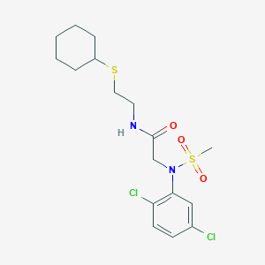 molecular formula C17H24Cl2N2O3S2 B4016527 N-[2-(cyclohexylsulfanyl)ethyl]-N~2~-(2,5-dichlorophenyl)-N~2~-(methylsulfonyl)glycinamide 