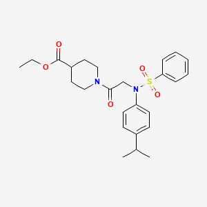 molecular formula C25H32N2O5S B4016642 ethyl 1-[2-[N-(benzenesulfonyl)-4-propan-2-ylanilino]acetyl]piperidine-4-carboxylate 