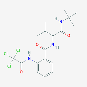 molecular formula C18H24Cl3N3O3 B4016719 N-[1-(tert-butylamino)-3-methyl-1-oxobutan-2-yl]-2-[(2,2,2-trichloroacetyl)amino]benzamide 