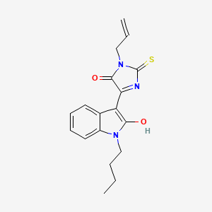 molecular formula C18H19N3O2S B4016730 5-(1-Butyl-2-hydroxyindol-3-yl)-3-prop-2-enyl-2-sulfanylideneimidazol-4-one 