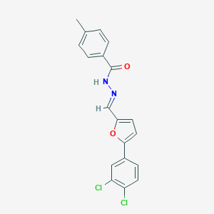 molecular formula C19H14Cl2N2O2 B401679 N'-{[5-(3,4-dichlorophenyl)-2-furyl]methylene}-4-methylbenzohydrazide 