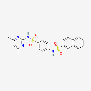 molecular formula C22H20N4O4S2 B4016802 N-[4-[(4,6-dimethylpyrimidin-2-yl)sulfamoyl]phenyl]naphthalene-2-sulfonamide 