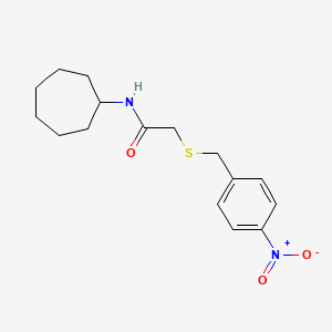 molecular formula C16H22N2O3S B4016876 N-cycloheptyl-2-[(4-nitrobenzyl)sulfanyl]acetamide 