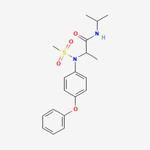 molecular formula C19H24N2O4S B4016934 N~2~-(methylsulfonyl)-N~2~-(4-phenoxyphenyl)-N-propan-2-ylalaninamide 