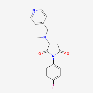 molecular formula C17H16FN3O2 B4016941 1-(4-FLUOROPHENYL)-3-{METHYL[(PYRIDIN-4-YL)METHYL]AMINO}PYRROLIDINE-2,5-DIONE 