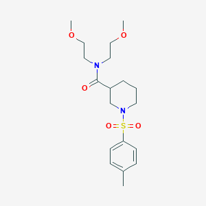 molecular formula C19H30N2O5S B4017063 N,N-bis(2-methoxyethyl)-1-(4-methylphenyl)sulfonylpiperidine-3-carboxamide 