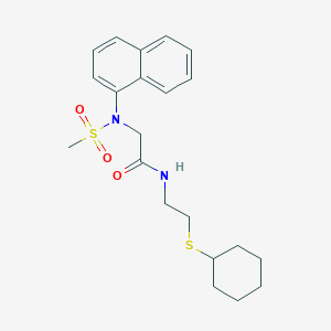 molecular formula C21H28N2O3S2 B4017072 N-(2-cyclohexylsulfanylethyl)-2-[methylsulfonyl(naphthalen-1-yl)amino]acetamide 