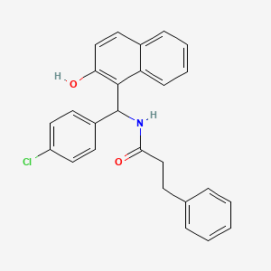 molecular formula C26H22ClNO2 B4017186 N-[(4-chlorophenyl)-(2-hydroxynaphthalen-1-yl)methyl]-3-phenylpropanamide 