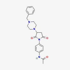 molecular formula C23H26N4O3 B4017251 N-[4-[3-(4-benzylpiperazin-1-yl)-2,5-dioxopyrrolidin-1-yl]phenyl]acetamide 