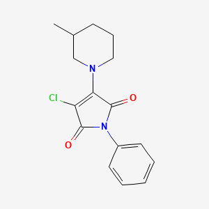 molecular formula C16H17ClN2O2 B4017355 3-Chloro-4-(3-methylpiperidin-1-yl)-1-phenylpyrrole-2,5-dione 
