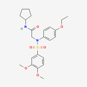 molecular formula C23H30N2O6S B4017389 N-cyclopentyl-2-(N-(3,4-dimethoxyphenyl)sulfonyl-4-ethoxyanilino)acetamide 