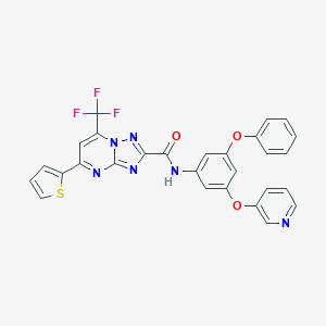 molecular formula C28H17F3N6O3S B401758 N-[3-phenoxy-5-(3-pyridinyloxy)phenyl]-5-(2-thienyl)-7-(trifluoromethyl)[1,2,4]triazolo[1,5-a]pyrimidine-2-carboxamide 