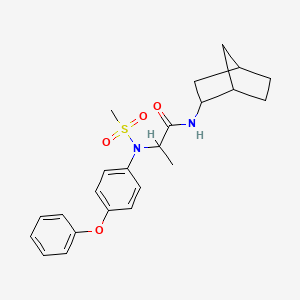 molecular formula C23H28N2O4S B4017643 N-(2-bicyclo[2.2.1]heptanyl)-2-(N-methylsulfonyl-4-phenoxyanilino)propanamide 
