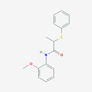 molecular formula C16H17NO2S B4017697 N-(2-methoxyphenyl)-2-(phenylsulfanyl)propanamide 