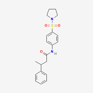 molecular formula C20H24N2O3S B4017752 3-Phenyl-N-[4-(pyrrolidine-1-sulfonyl)phenyl]butanamide 