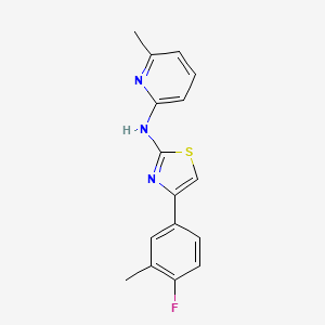 molecular formula C16H14FN3S B4017797 N-[4-(4-fluoro-3-methylphenyl)-1,3-thiazol-2-yl]-6-methylpyridin-2-amine 