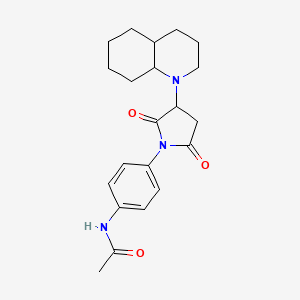 molecular formula C21H27N3O3 B4017801 N-[4-[3-(3,4,4a,5,6,7,8,8a-octahydro-2H-quinolin-1-yl)-2,5-dioxopyrrolidin-1-yl]phenyl]acetamide 