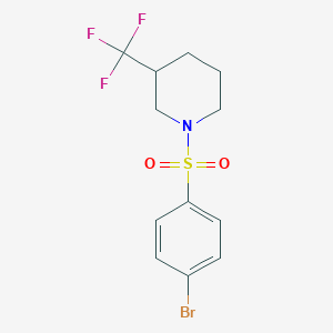 molecular formula C12H13BrF3NO2S B4017873 Piperidine, 1-[(4-bromophenyl)sulfonyl]-3-(trifluoromethyl)- CAS No. 394245-70-6