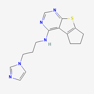molecular formula C15H17N5S B4017895 N-(3-imidazol-1-ylpropyl)-7-thia-9,11-diazatricyclo[6.4.0.02,6]dodeca-1(12),2(6),8,10-tetraen-12-amine 