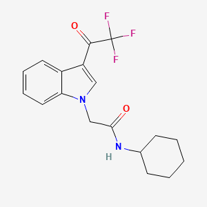 molecular formula C18H19F3N2O2 B4017969 N-cyclohexyl-2-[3-(2,2,2-trifluoroacetyl)indol-1-yl]acetamide 