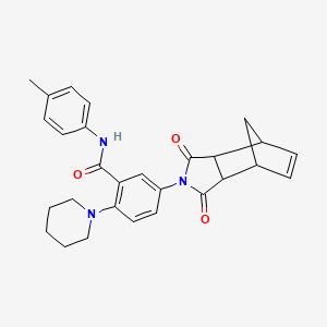 molecular formula C28H29N3O3 B4017993 5-(3,5-dioxo-4-azatricyclo[5.2.1.02,6]dec-8-en-4-yl)-N-(4-methylphenyl)-2-piperidin-1-ylbenzamide 