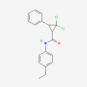 molecular formula C18H17Cl2NO B4018037 2,2-dichloro-N-(4-ethylphenyl)-3-phenylcyclopropane-1-carboxamide 