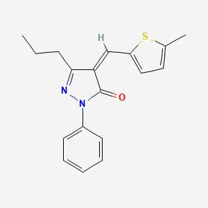 molecular formula C18H18N2OS B4018042 4-[(5-methyl-2-thienyl)methylene]-2-phenyl-5-propyl-2,4-dihydro-3H-pyrazol-3-one 