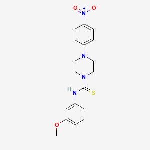 molecular formula C18H20N4O3S B4018108 N-(3-methoxyphenyl)-4-(4-nitrophenyl)piperazine-1-carbothioamide 