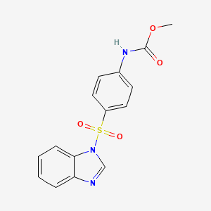 molecular formula C15H13N3O4S B4018116 methyl N-[4-(1H-1,3-benzodiazole-1-sulfonyl)phenyl]carbamate 